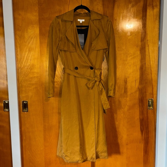 Vetta The Convertible Trench Coat Gold Size XS NWT - Picture 6 of 8